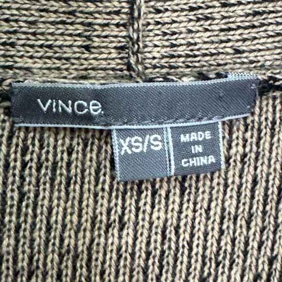 Vince Wool Cashmere Open Long Cardigan Size XS / S $445 Textured Stripe - Picture 3 of 9